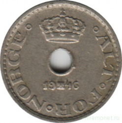 Монета. Норвегия. 10 эре 1946 год.