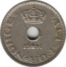 Монета. Норвегия. 10 эре 1946 год. ав.