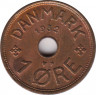  Монета. Дания. 1 эре 1932 год. ав.