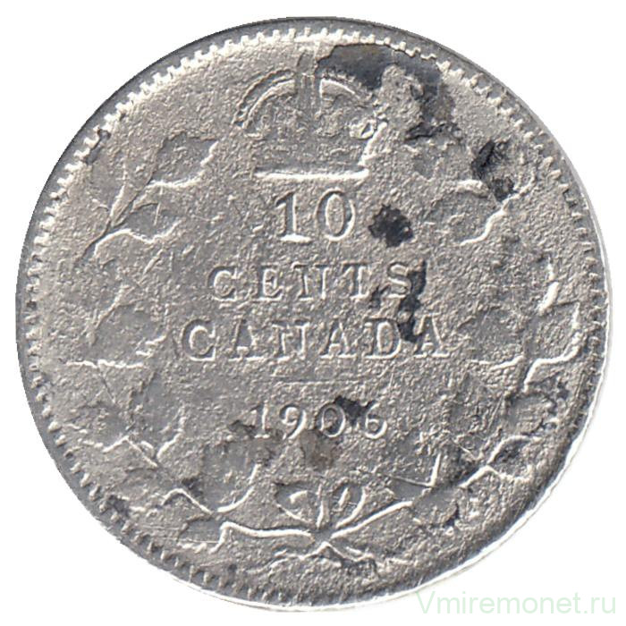Монета. Канада. 10 центов 1906 год.