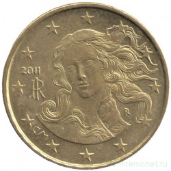 Монета. Италия. 10 центов 2011 год.