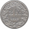 Монета. Швейцария. 2 франка 1914 год. ав.