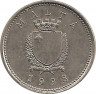 Аверс.  Монета. Мальта. 2 цента 1998 год.