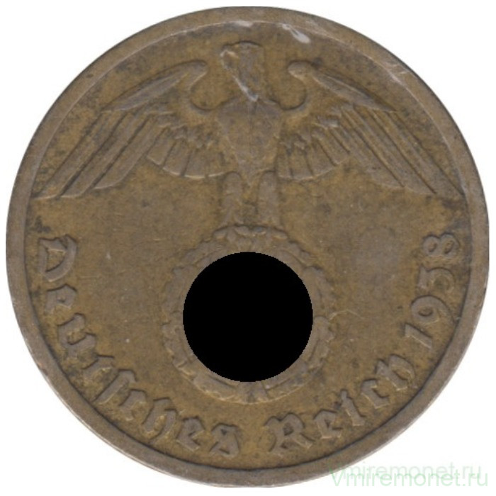 Монета. Германия. Третий Рейх. 10 рейхспфеннигов 1938 год. Монетный двор - Вена (B).