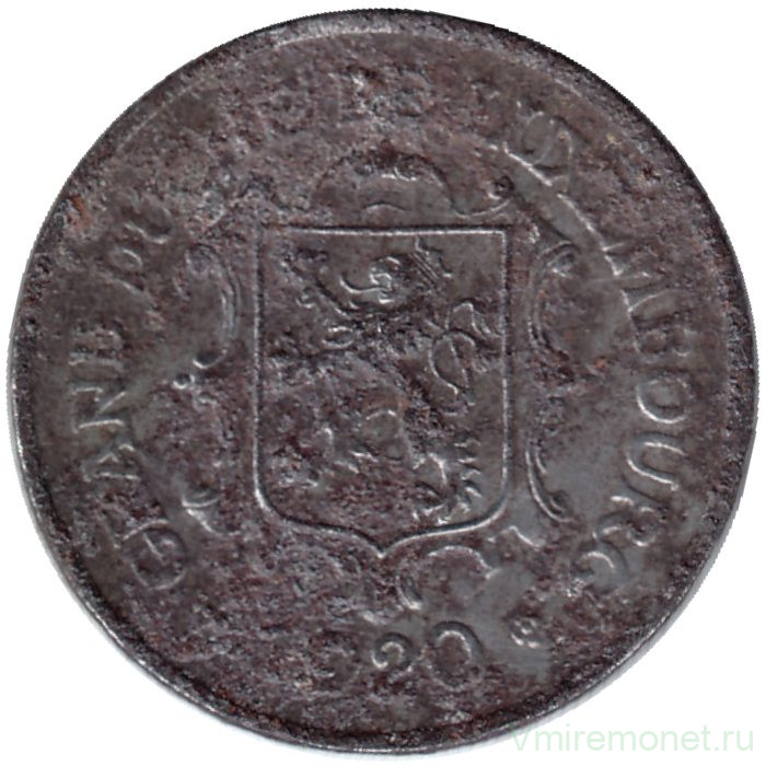 Монета. Люксембург. 25 сантимов 1920 год. 