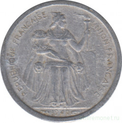 Монета. Французская Океания. 1 франк 1949 год.