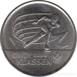 Монета. Канада. 25 центов 2009 год. Синди Классен - шестикратный призёр олимпийских игр.