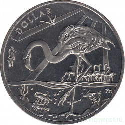 Монета. Великобритания. Британские Виргинские острова. 1 доллар 2015 год. Фламинго.