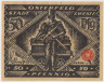 Бона. Нотгельд. Германия. Город Остерфельд. 50 пфеннигов 1921 год. Вариант 1033.1.1.1. рев.