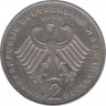 Монета. ФРГ. 2 марки 1988 год. Курт Шумахер. Монетный двор - Карлсруэ (G). рев.