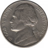 Монета. США. 5 центов 1991 год. Монетный двор P. ав.