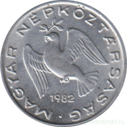 Монета. Венгрия. 10 филлеров 1982 год.