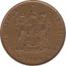 Монета. Южно-Африканская республика. 2 цента 1989 год. ав.