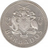Монета. Барбадос. 5 долларов 1973 год. Фонтан. рев.