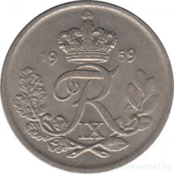 Монета. Дания. 25 эре 1959 год.