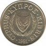 Монета. Кипр. 20 центов 1991 год. ав.