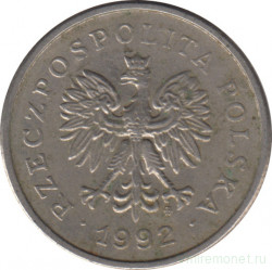 Монета. Польша. 1 злотый 1992 год.