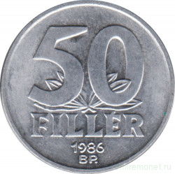 Монета. Венгрия. 50 филлеров 1986 год.