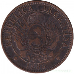 Монета. Аргентина. 2 сентаво 1888 год.