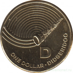 Монета. Австралия. 1 доллар 2019 год.  Английский алфавит. Буква "D".