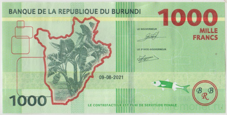 Банкнота. Бурунди. 1000 франков 2021 год. Тип 51.