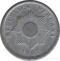 Монета. Перу. 1 сентаво 1957 год.