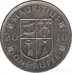 Монета. Маврикий. 1 рупия 2010 год.