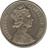 Монета. Гибралтар. 1 фунт 2005 год. ав.