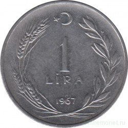 Монета. Турция. 1 лира 1967 год.
