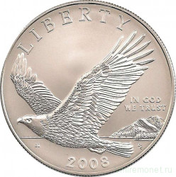 Монета. США. 1 доллар 2008 год. Белоголовый орлан.