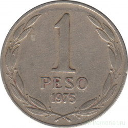 Монета. Чили. 1 песо 1975 год.