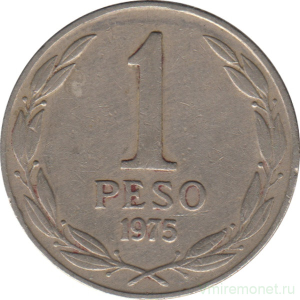 Монета. Чили. 1 песо 1975 год.