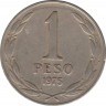 Монета. Чили. 1 песо 1975 год. ав.