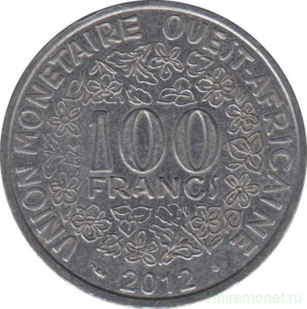 Монета. Западноафриканский экономический и валютный союз (ВСЕАО). 100 франков 2012 год.