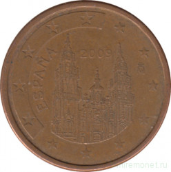 Монета. Испания. 5 центов 2009 год.