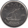 Монета. Канада. 10 центов 2003 год Новый тип. P. ав.