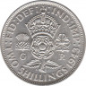 Монета. Великобритания. 2 шиллинга (флорин) 1943 год. ав.
