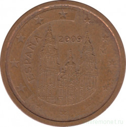 Монета. Испания. 2 цента 2009 год.