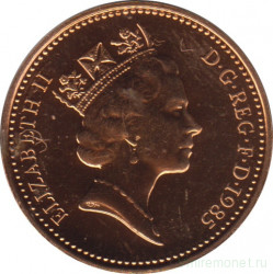 Монета. Великобритания. 1 пенни 1985 год.