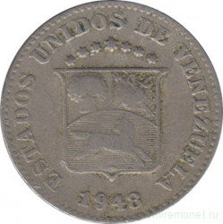Монета. Венесуэла. 5 сентимо 1948 год.