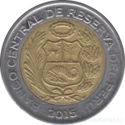 Монета. Перу. 2 соля 2015 год.