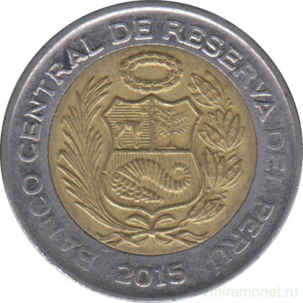 Монета. Перу. 2 соля 2015 год.