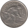 Монета. Люксембург. 1 франк 1924 год. ав.э