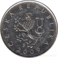 Монета. Чехия. 1 крона 2009 год.
