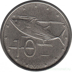 Монета. Острова Кука. 10 центов 2010 год.