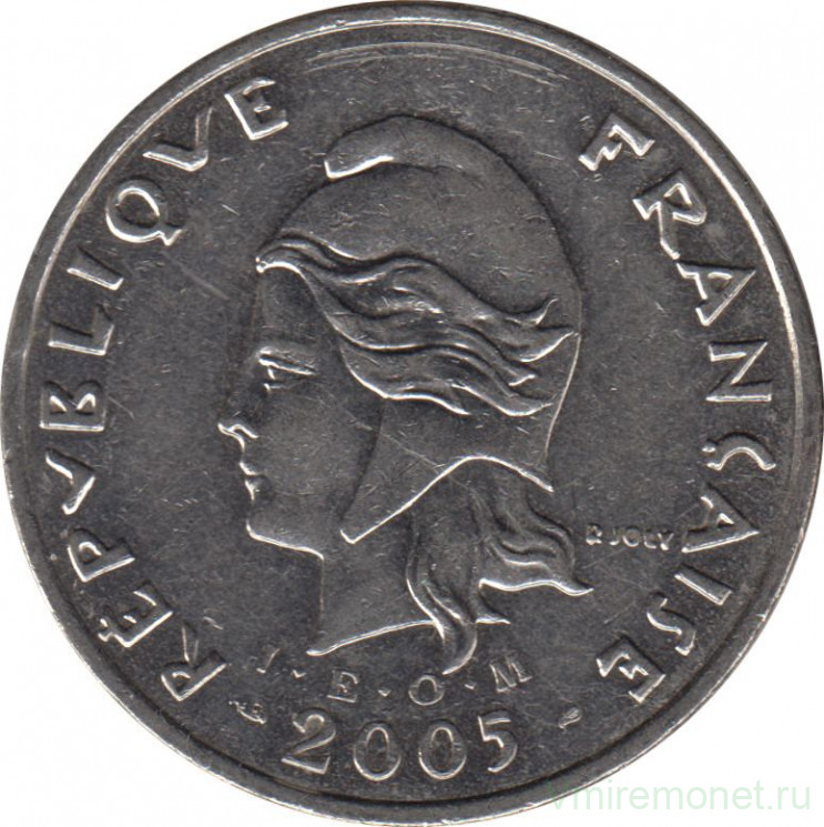 Монета. Новая Каледония. 50 франков 2005 год.