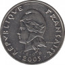 Монета. Новая Каледония. 50 франков 2005 год. ав.