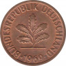  Монета. ФРГ. 2 пфеннига 1969 год. Монетный двор - Карлсруэ (G). ав.