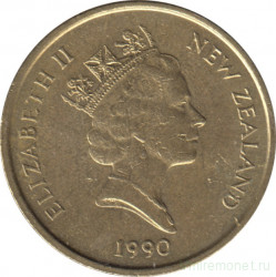 Монета. Новая Зеландия. 2 доллара 1990 год.