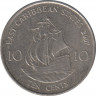 Монета. Восточные Карибские государства. 10 центов 2007 год. рев.